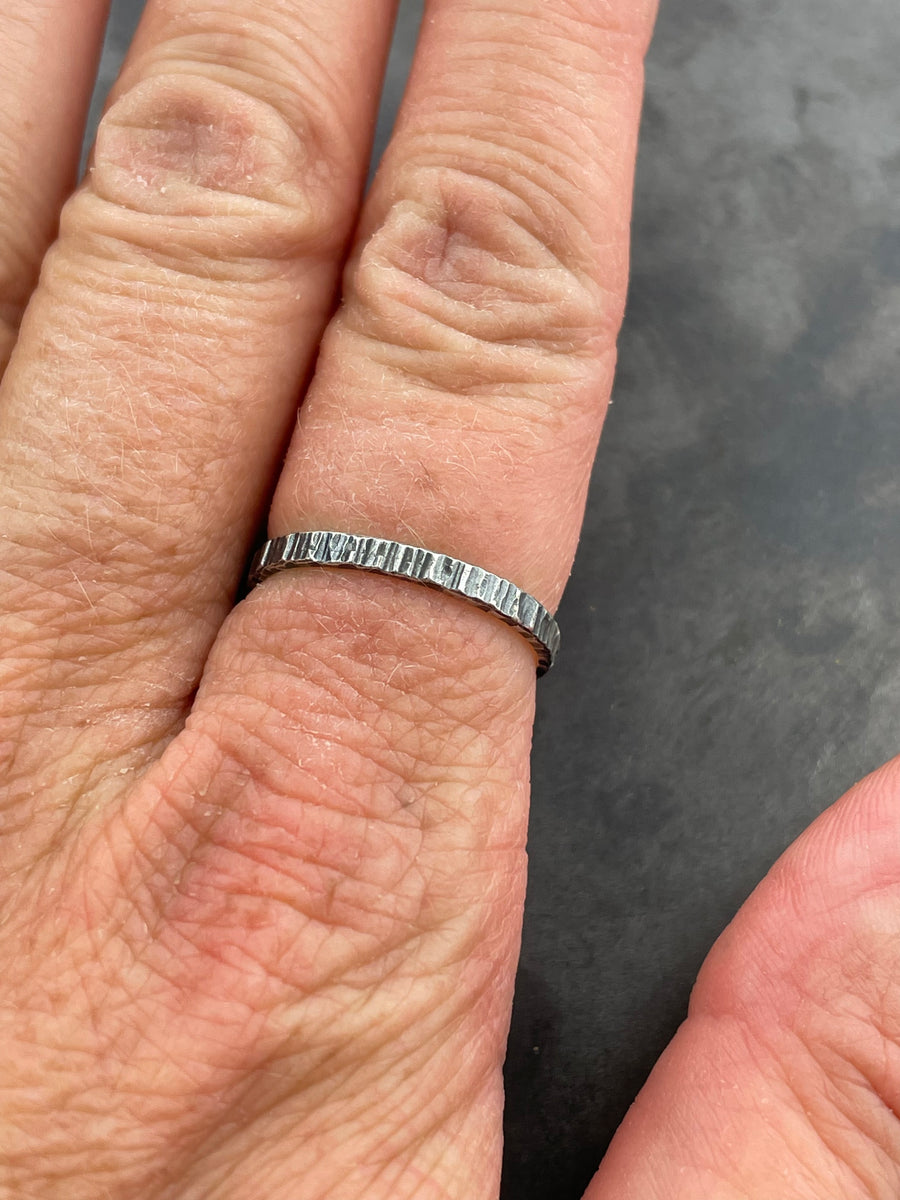 Wide Stacking Band with texture