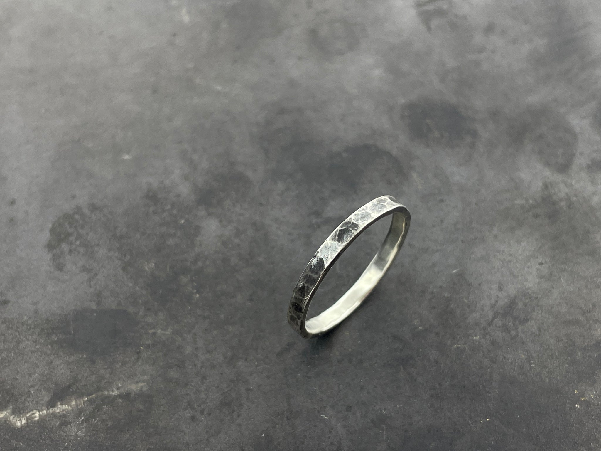 Wide Stacking Band with faceted texture