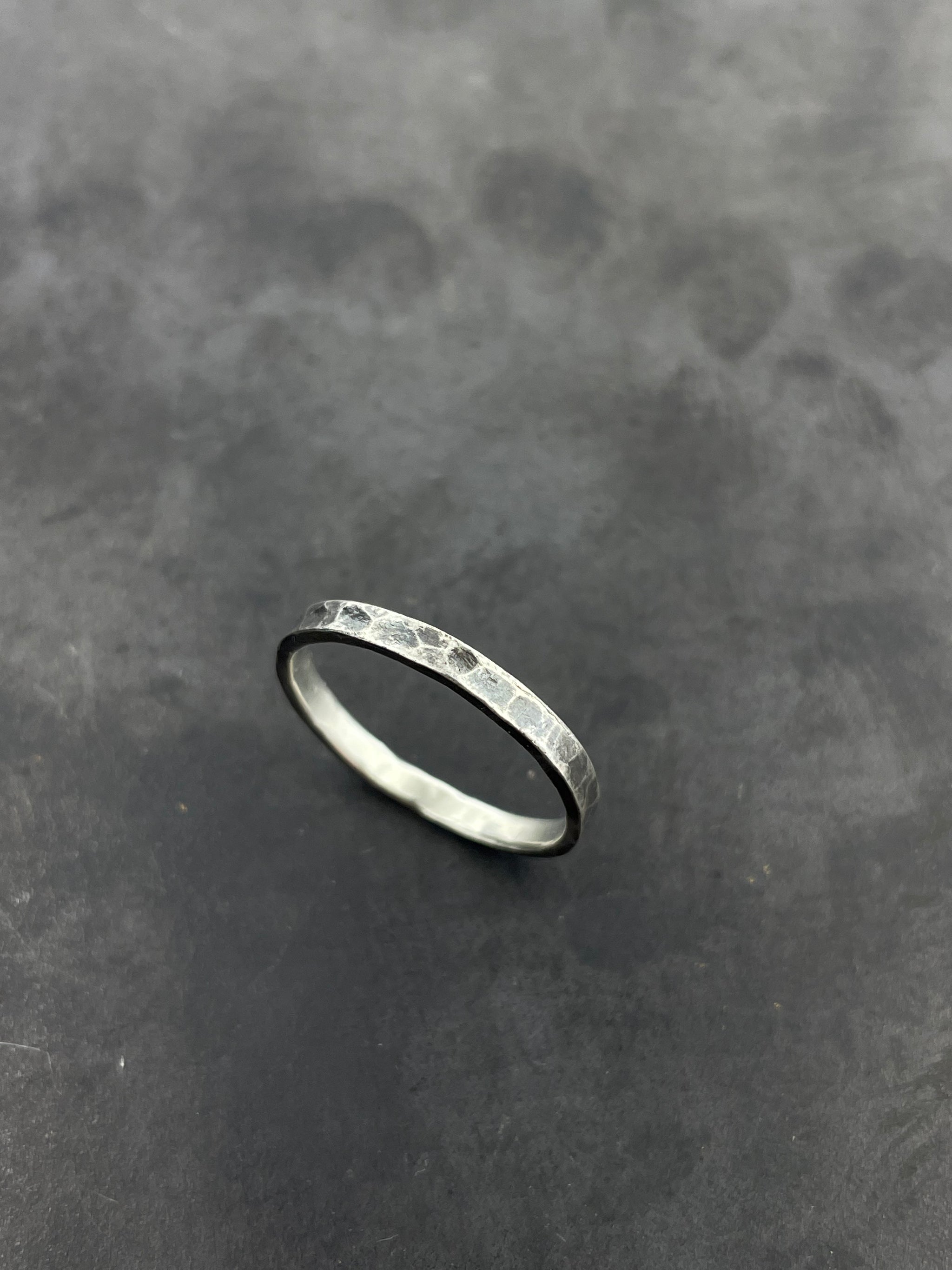 Wide Stacking Band with faceted texture