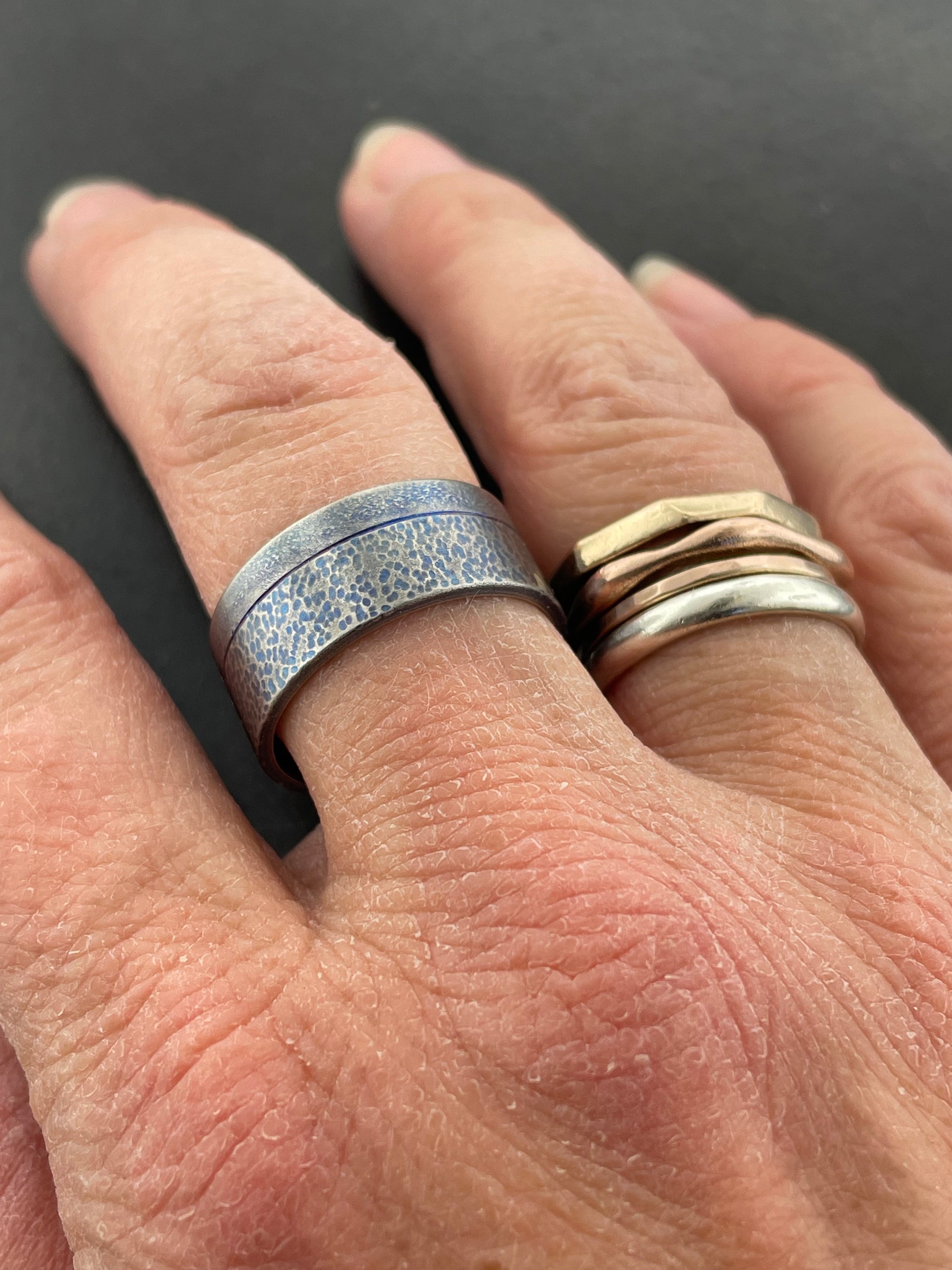 Titanium Simple Textured Band