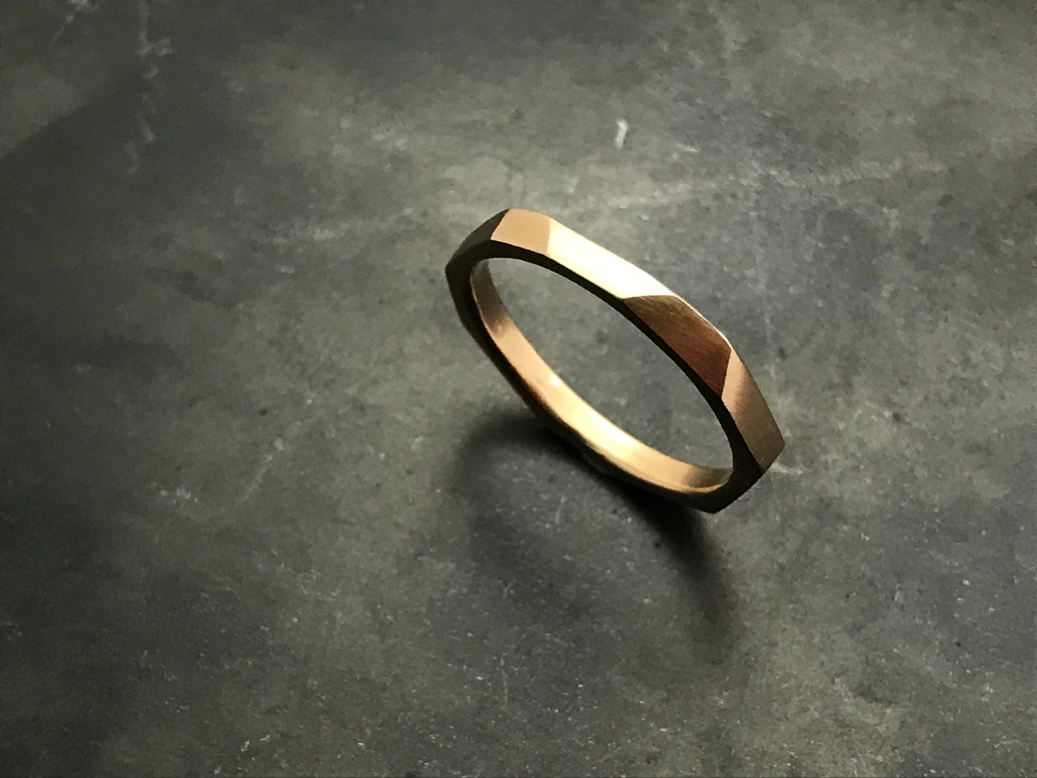 Architectural Stacking Ring I - peach gold