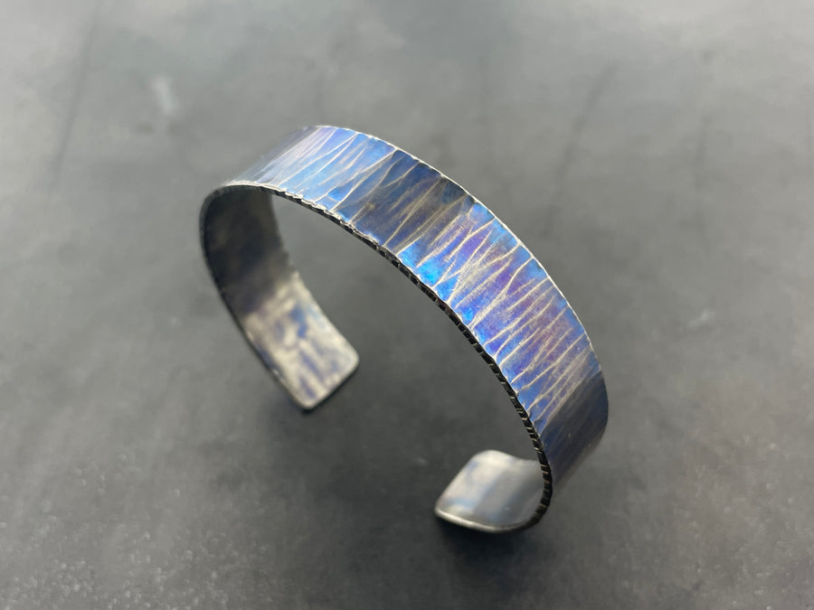 Titanium Cuff Wavy Texture