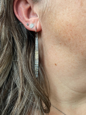 Long Slender Hammered Dangles with Stripes
