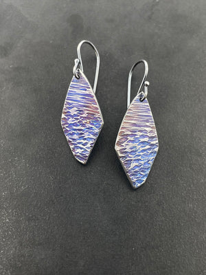 Textured diamond-esque titanium earrings