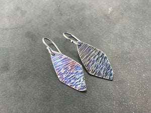 Textured diamond-esque titanium earrings