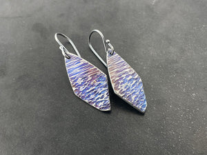 Textured diamond-esque titanium earrings