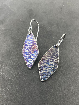Textured diamond-esque titanium earrings
