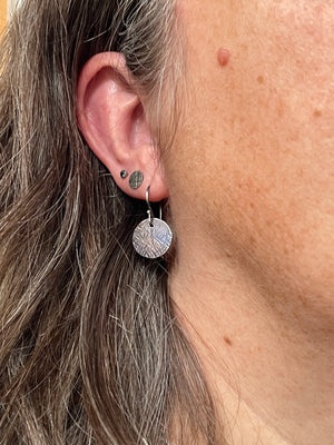 Round Earrings with Striations