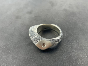 In Flow ring with gold and brown diamond