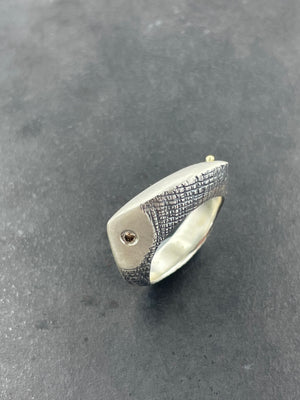 In Flow ring with gold and brown diamond