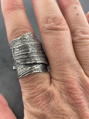Wide Impressions Wrap Ring