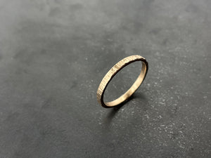 Wide Stacking Band with texture 14k peach
