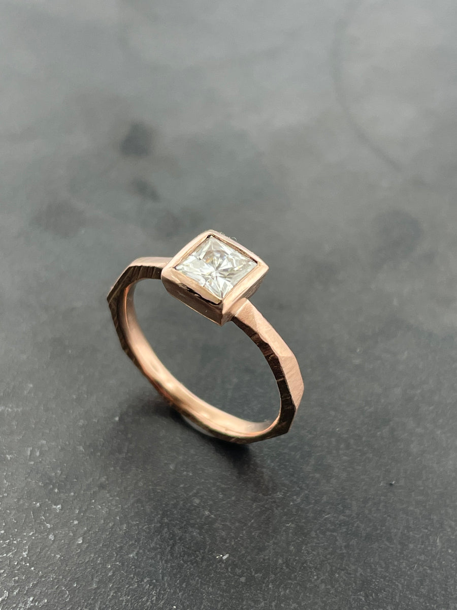 14k Rose Moissanite Ring
