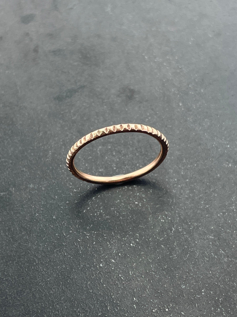 14k Rose Grooved Stacking Ring