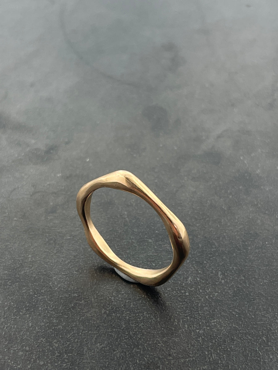 14k Peach Architectural Stacking Ring III
