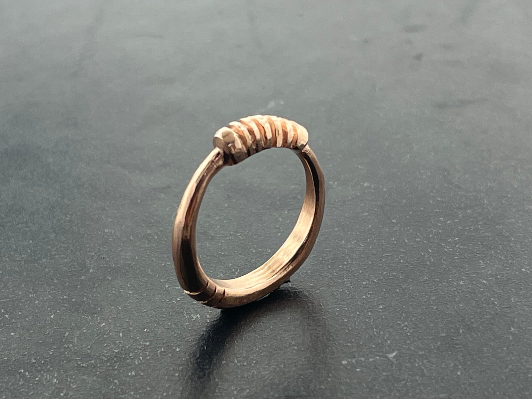 14k Rose Architectural Stacking Ring II
