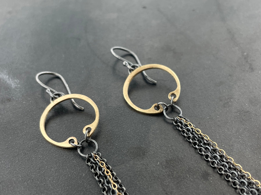 Clutch 14ky mixed Chandelier Earrings