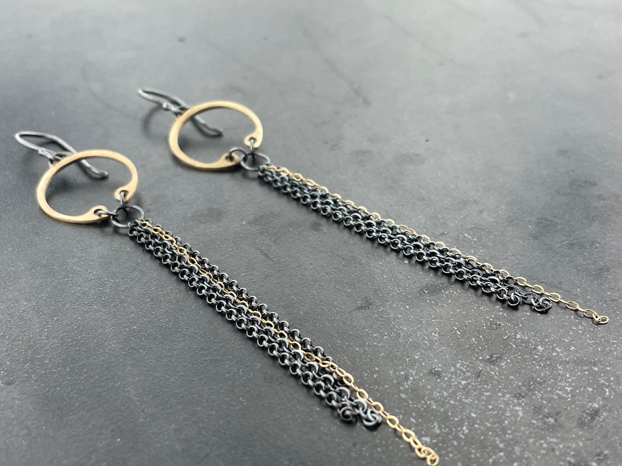 Clutch 14ky mixed Chandelier Earrings