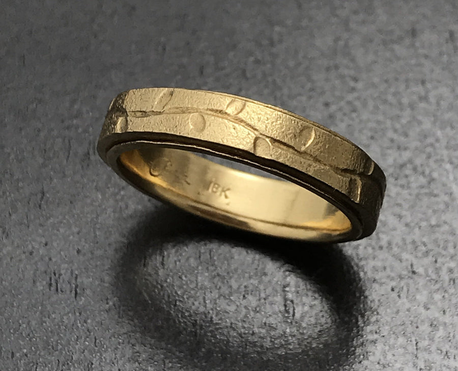 18K Yellow Gold Layered Vine Band