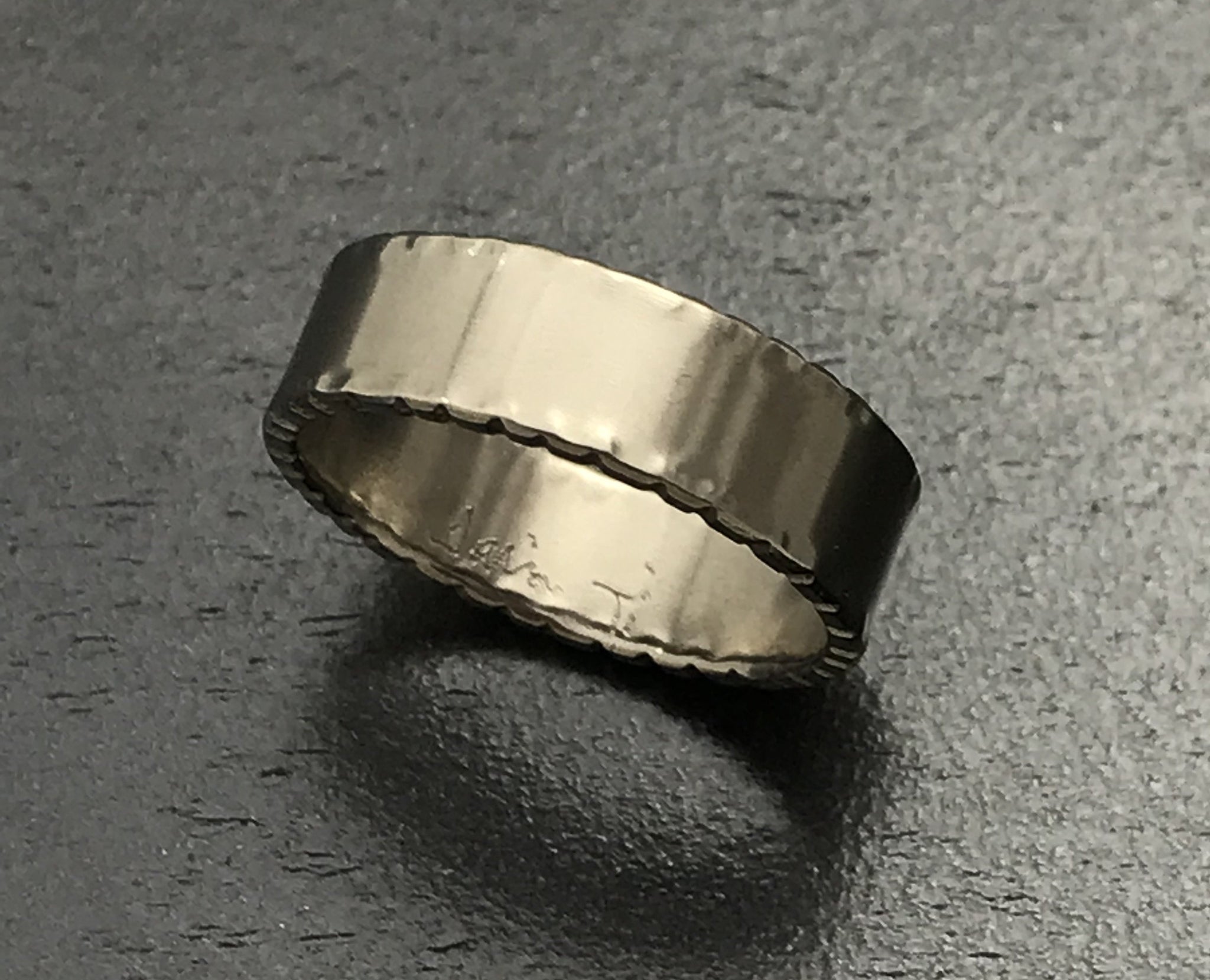 Titanium Crinkled Edge Band